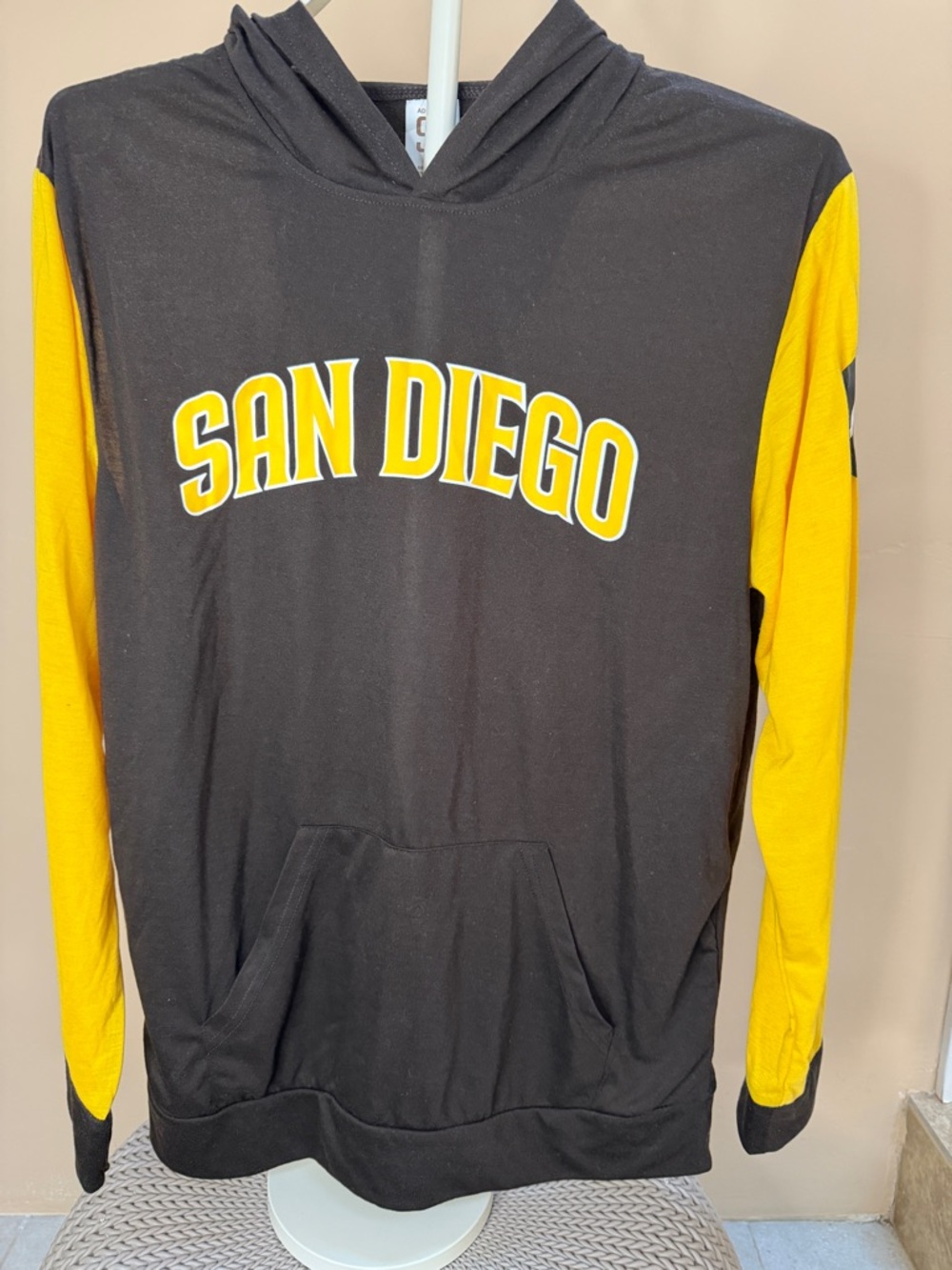 San Diego Padres Brown & Yellow Hooded Pullover Shirt